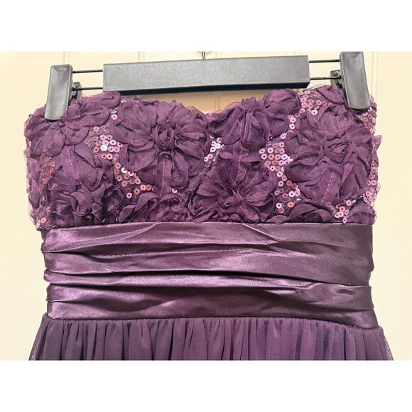 Speechless Strapless Plum Purple Homecoming SemiFormal Dance short dress Size 3 - Picture 5 of 7